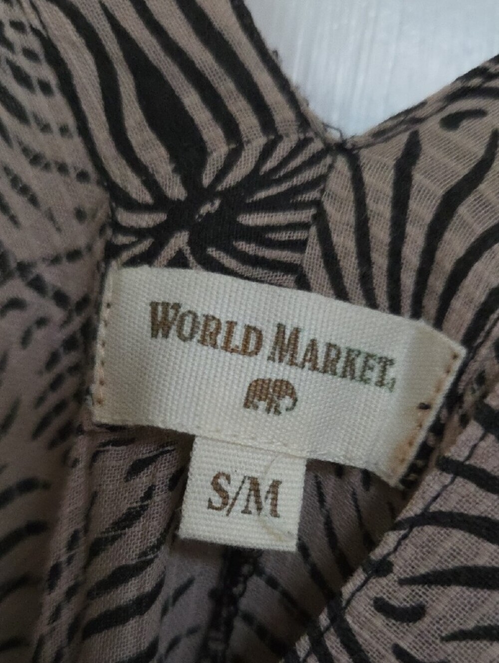 Cost Plus World Market Women Jump Suit in Tan and Black Print - Picture 2 of 6